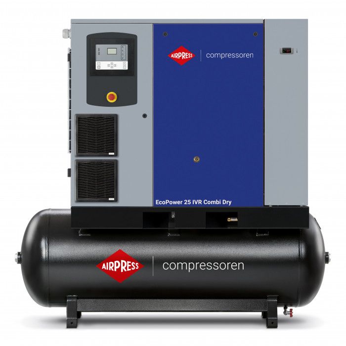 Screw compressor EcoPower 25D IVR Combi Dry 13 bar 25 HP/18.5 kW 804 - 3330 l/min 500 l