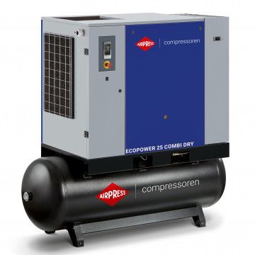 Screw compressor EcoPower 25B Combi Dry 10 bar 25 HP/18.5 kW 2700 l/min 500 l Screw compressor EcoPower 25B Combi Dry 10 bar 25 HP/18.5 kW 2700 l/min 500 l