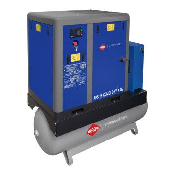Screw Compressor APS X 15 Combi Dry G2 10 bar 15 HP/11 kW 1440 l/min 500 l Screw Compressor APS X 15 Combi Dry G2 10 bar 15 HP/11 kW 1440 l/min 500 l