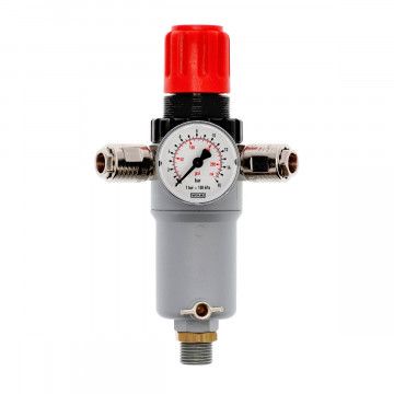 Pressure reducing valve 1/2" 12 bar with 2 quick couplings Pressure reducing valve 1/2" 12 bar with 2 quick couplings
