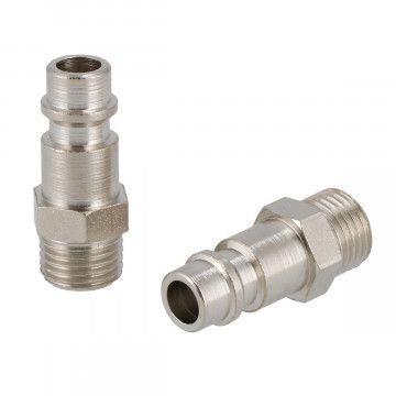 Plugin nipple Euro 1/4" male blister 2 pcs.