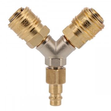 Y-piece quick coupling Euro 1/4"