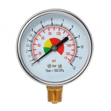 Pressure gauge 1/4" bottomside connection